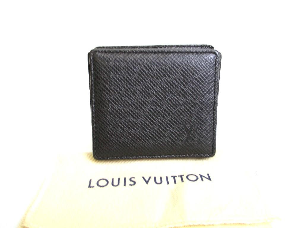 Authentic LOUIS VUITTON Taiga Ardoise Leather Coin Purse Porto Monnaie Boite #a900  Refurbished