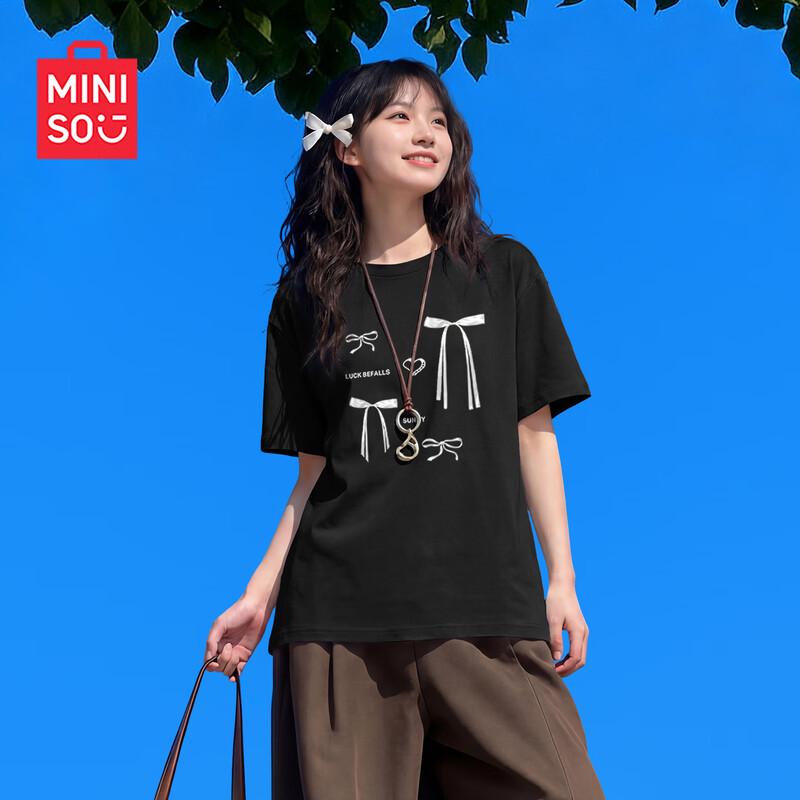 MINISO Women s 2026 Summer Pure Cotton Loose Fit T-Shirt M