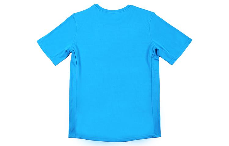 Li Ning T Shirts Men's Lake Blue Crew Neck Moderate YTST073-1