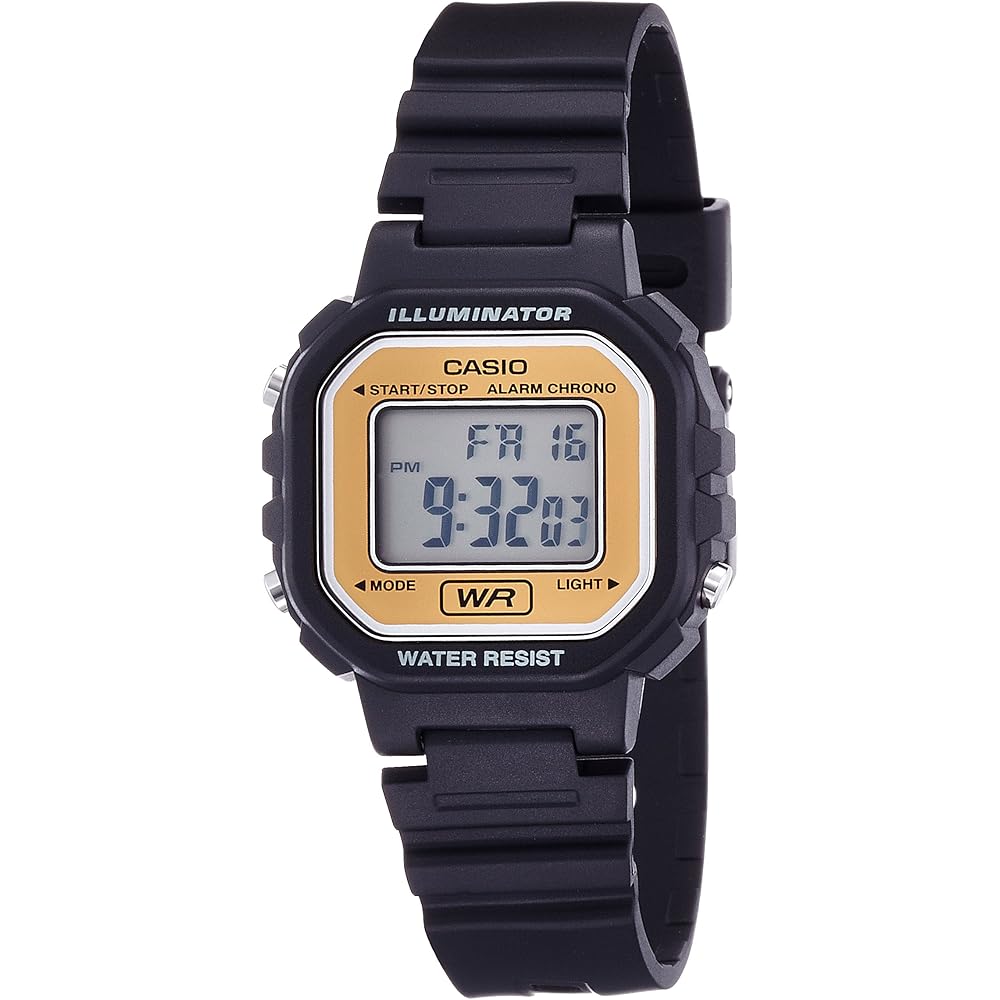 Casio LA-20WH-9A Women s Analog Watch Gold Case with White Dial and Leather Strap