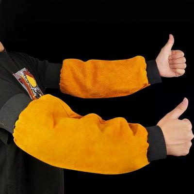 1 Pair Portable Welding Arm Guards, PU Leather Heat & Flame Resistant Sleeves for Industrial Work Protection