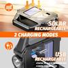 Solar Rechargeable Flashlight Portable Work Light 5 Modes Power Bank COB LED Side Light Emergency Lamp Outdoor Camping Repair