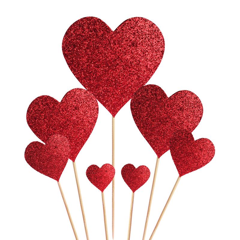 Heart Cake Topper: Bright Red, Perfect for Birthdays, Weddings, and Valentine's Day.