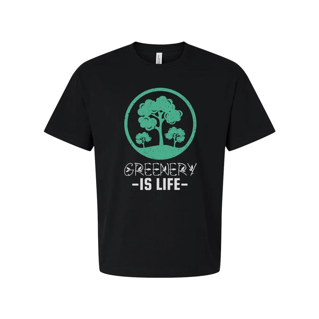 

Unisex Gardening Tee With Circular Tree Emblem Print On Front Featuring Nature T M