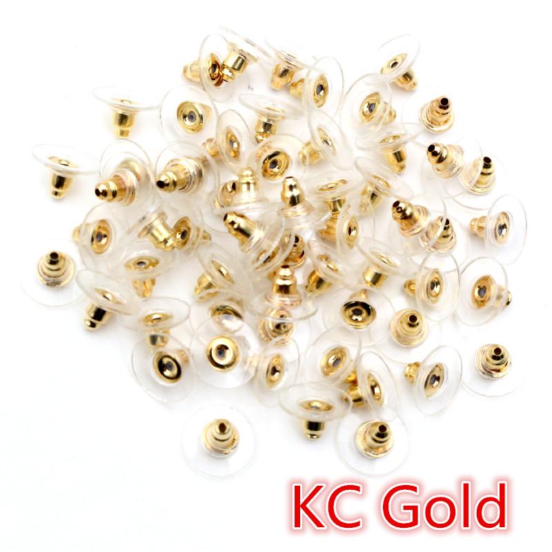 100pcs/Lot 11x6mm Plastic Metal Earring Backs Bullet Stoppers Earnuts Ear Plugs Gold/Silver Plated Findings Jewelry Accessories