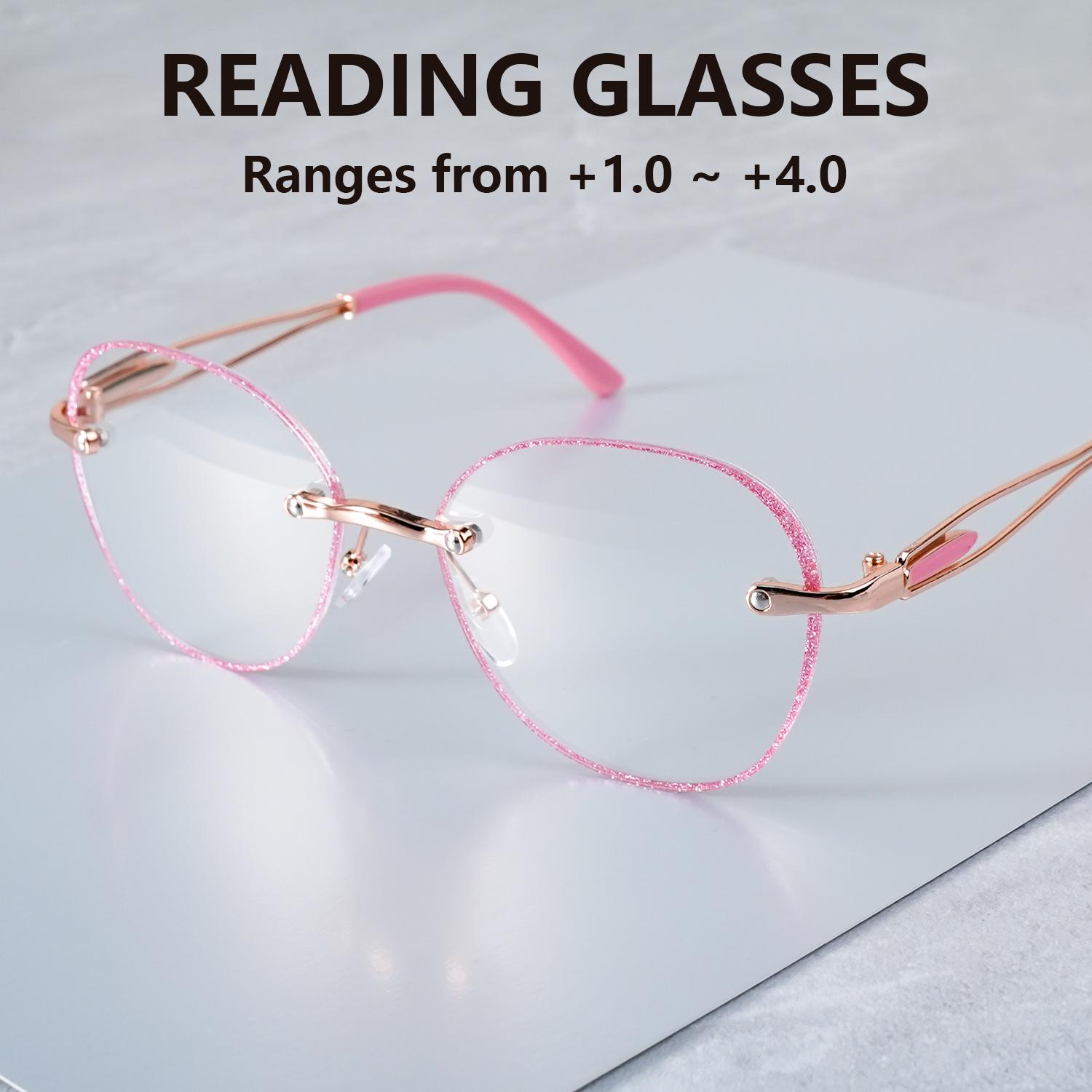 

Retro Oval Reading Glasses For Men & Women - +1.00 To +4.00 Magnification Office & Computer Use Trendy Reading Glasses 4.0