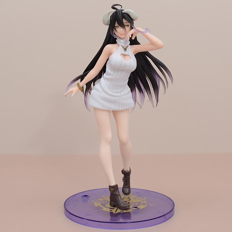 21cm Overlord Albedo Anime Figure Woolen Dress Albedo Action Figure Ainz Ooal Gown Figurine PVC Collection Model Doll Toys