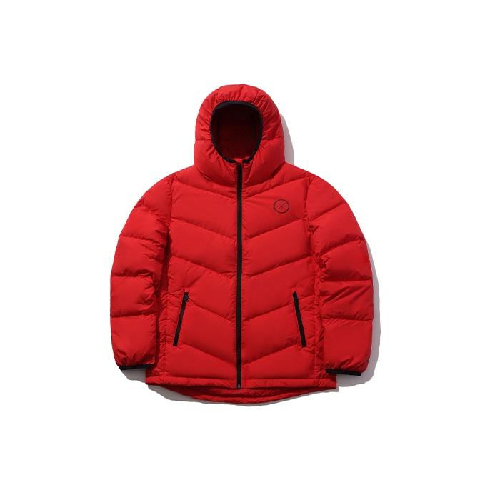 Li Ning Hooded Warm Comfortable Down Jacket Winter Men Jacket Bull-Red AYMP075-4