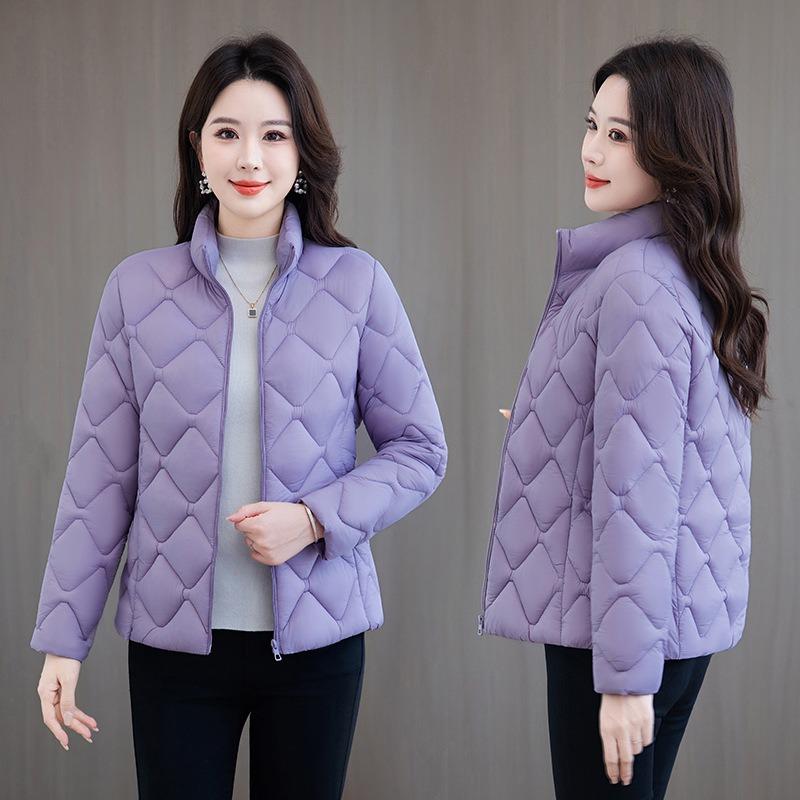 Cotton-padded Women's Short and Thin Large-size Fashion Slim-fitting Down Cotton-padded Mother's New Winter Coat