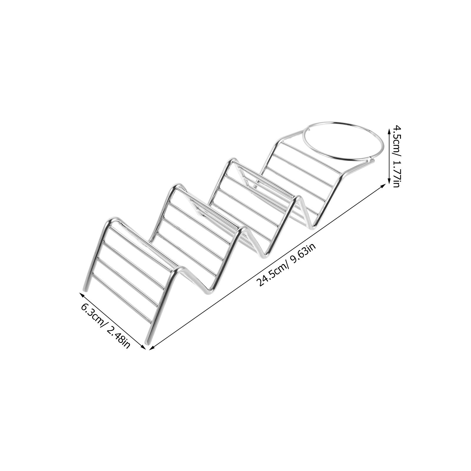 

Stainless Steel Taco Stand Rack Multi-Slot Tortilla Holder With Salsa Cups Taco Presentation Display For Kitchen срібний