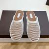 2025 Semi-new Women's Rough 2025 Breathable Shoes Outer Wear and Temperament Spring and Summer Bag Head Mesh Semi-cool Slippers