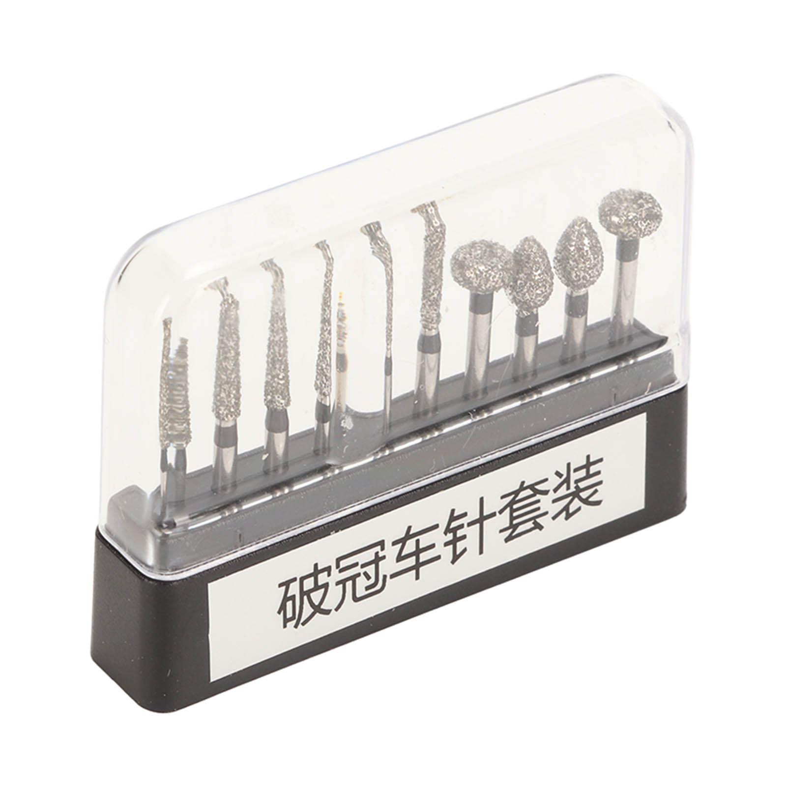 

10 шт. стоматологических полировщиков для ремонта зубов из нержавеющей стали, черные стоматологические полировальные боры для