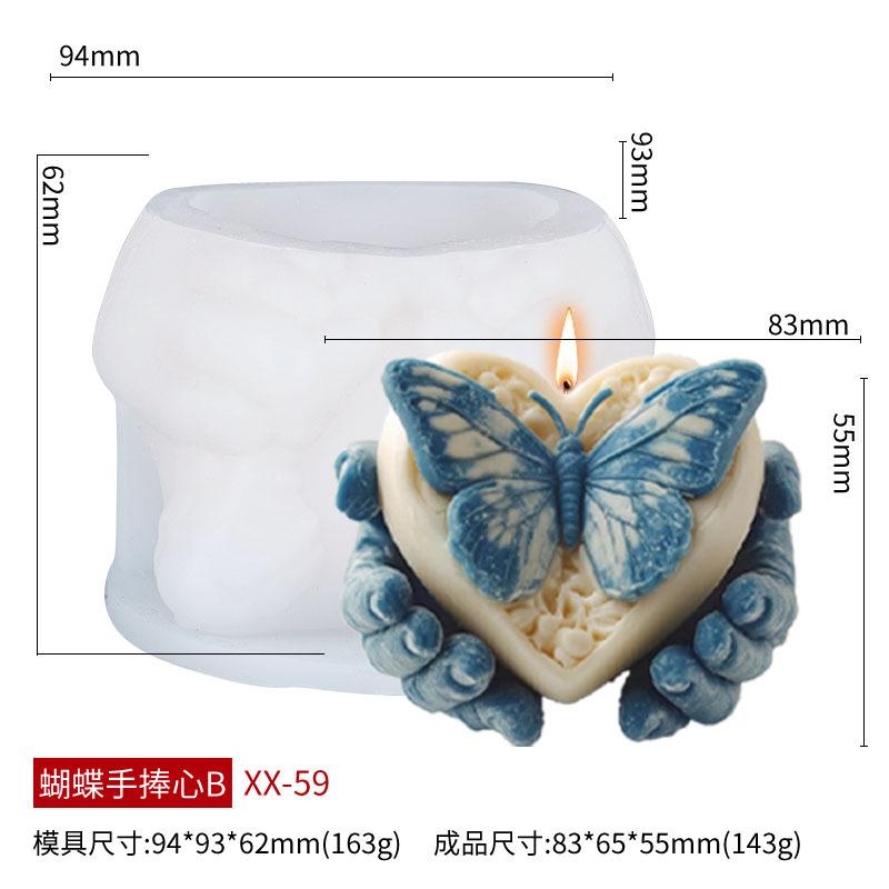 Heart-shaped Aromatherapy Candle Silicone Mold Handmade DIY Holding Heart Candle Aroma Stone Mold