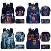 2024 New Mbappe Messi Ronaldo Neymar Football Print Backpack Lunch Bag Pencil Case Set Durable Polyester Cute Geometric Design