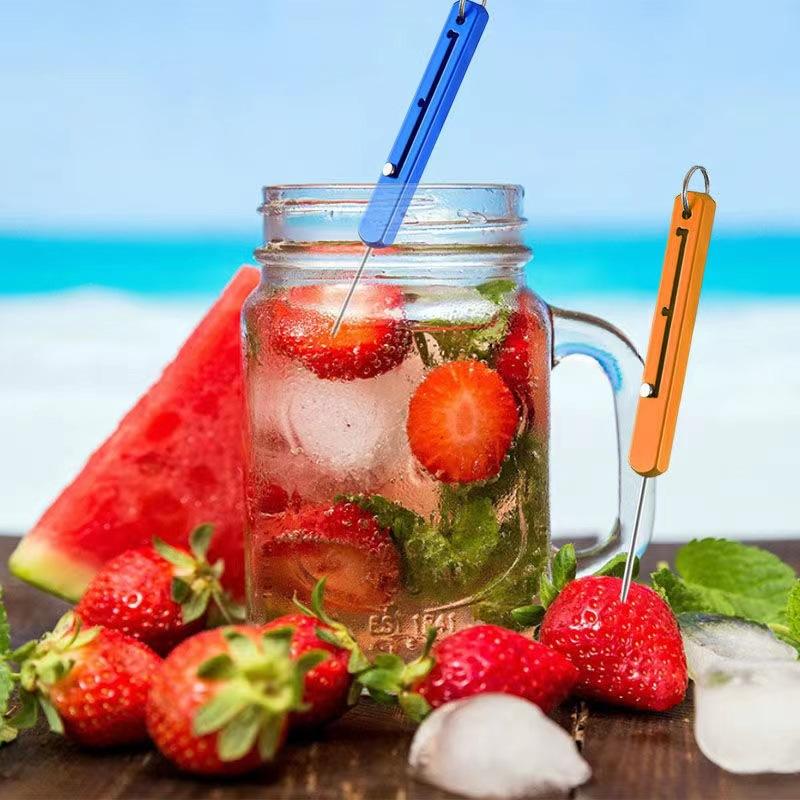 Portable Titanium Alloy All-in-one Toothpick, Tamper-resistant, Express Tool, Telescopic And Anti-slug, Three-gearAdjustable