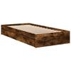 Bed Frame with Drawers Smoked Oak 90x190 Cm Wood Based Panel