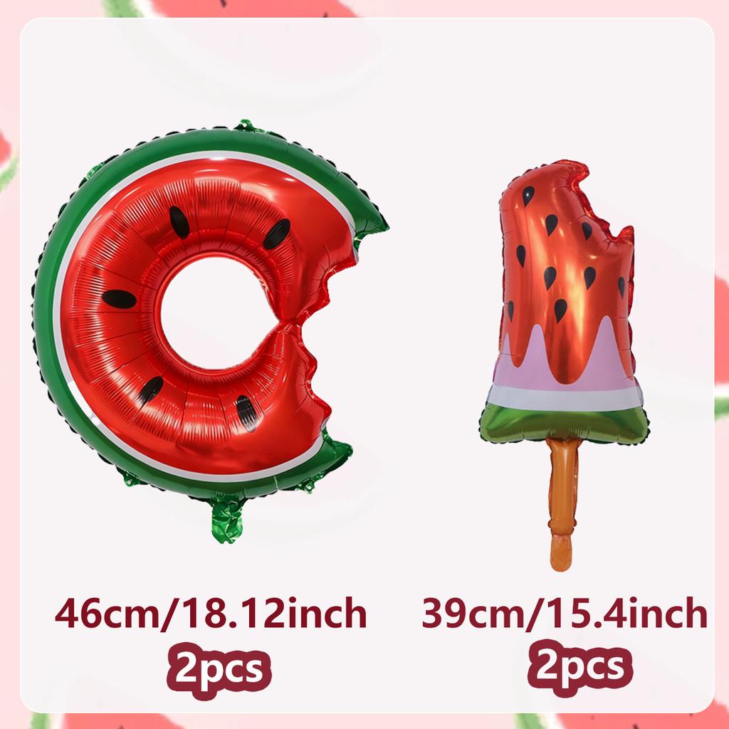 2/4pcs Summer Fruit Watermelon Ice Cream Balloon Set Hawaii Party Decoration Birthday Party Photo Props