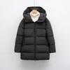 White Duck Down Solid Color Simple Hooded Down Jacket Women's Loose New Winter Long Thickened Coat Tide