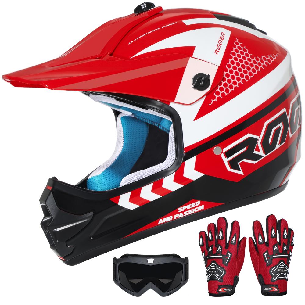 

Child Motocross Helmet Meets DOT Safety Standard Lightweight Kids Off-Road Motorcycle Helmets for Dirt Bikes ATVs Quads XL червоний