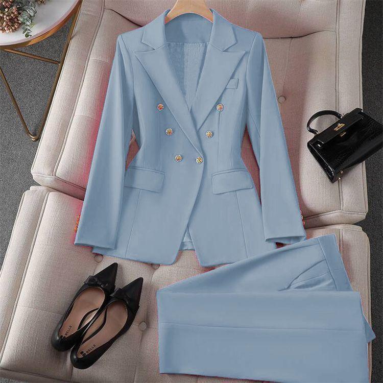 Sweet Candy Colors Blazer and Pants Set Ladies Business Casual Outfit  Office Wear