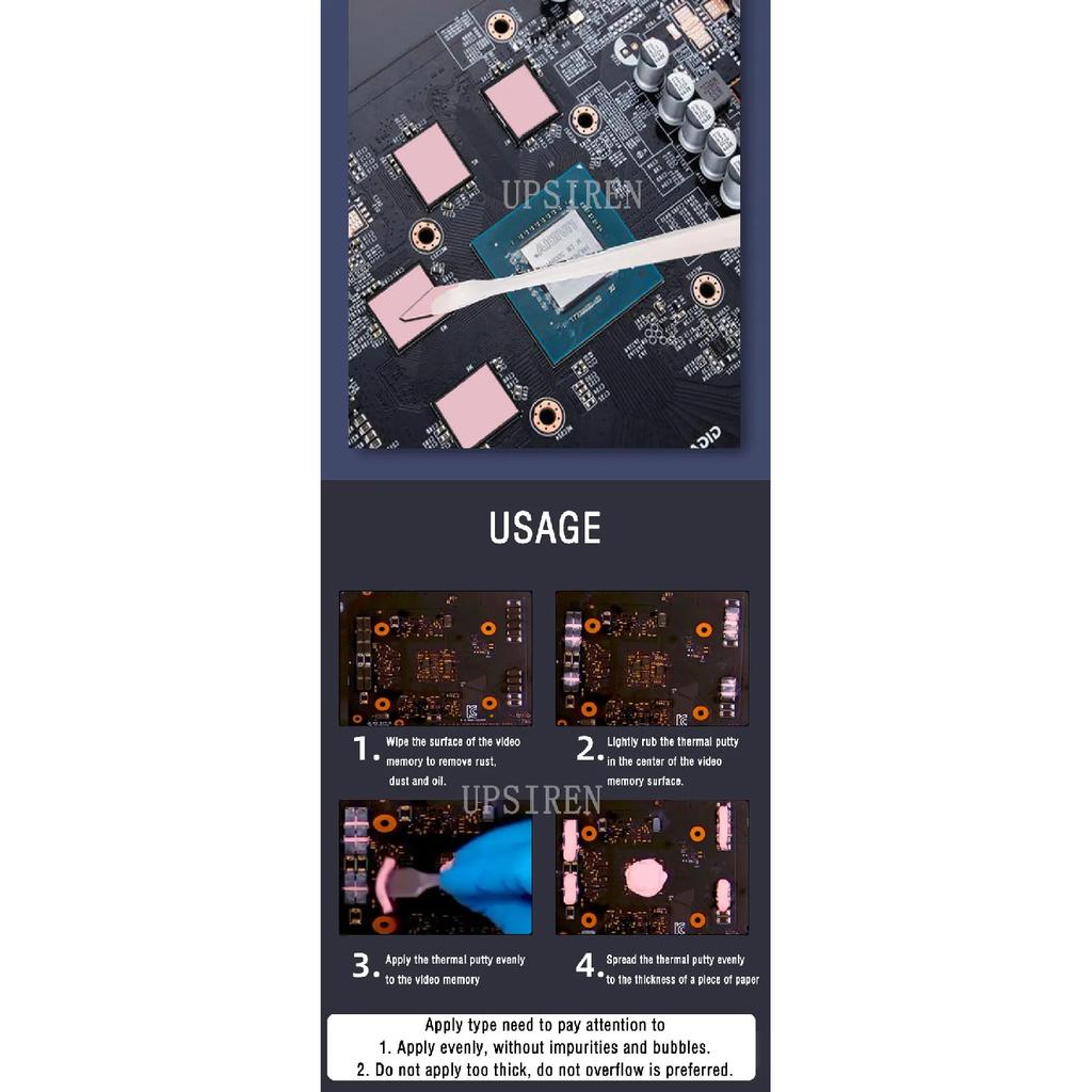 UPSIREN UTP-6/UTP-8/UTP-X Tepelně vodivá pasta pro VGA GPU IC Procesor Rychlé chlazení Náhradní tepelná podložka Tepelně izolační pasta