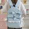 Mochila Escolar de Estudiante con Encaje de Lazo Gran Capacidad para Mujer