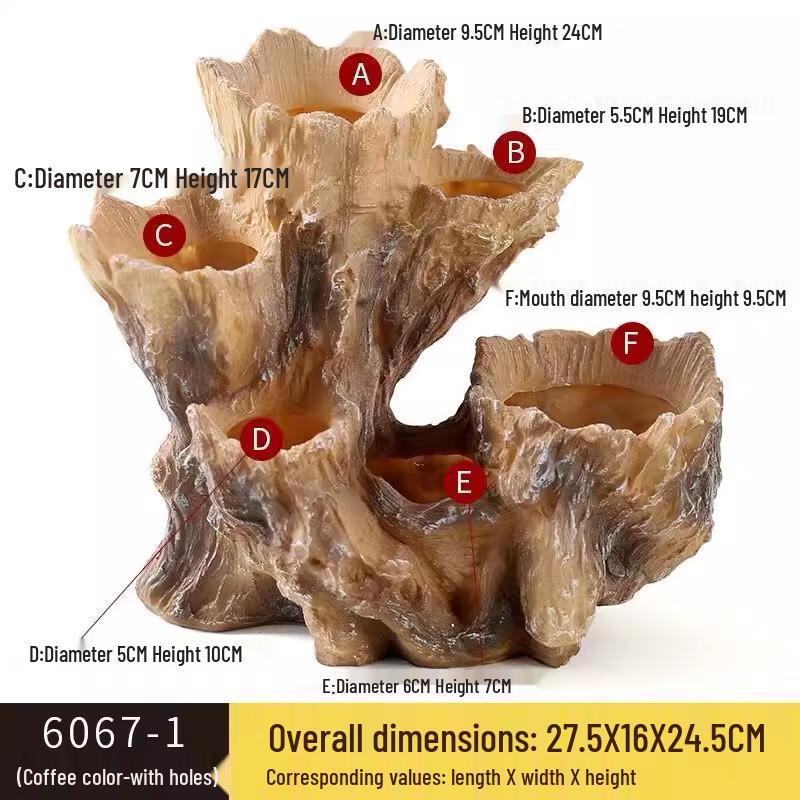 

Maididuo Imitation Wood Multi-Mouth Succulent Planter