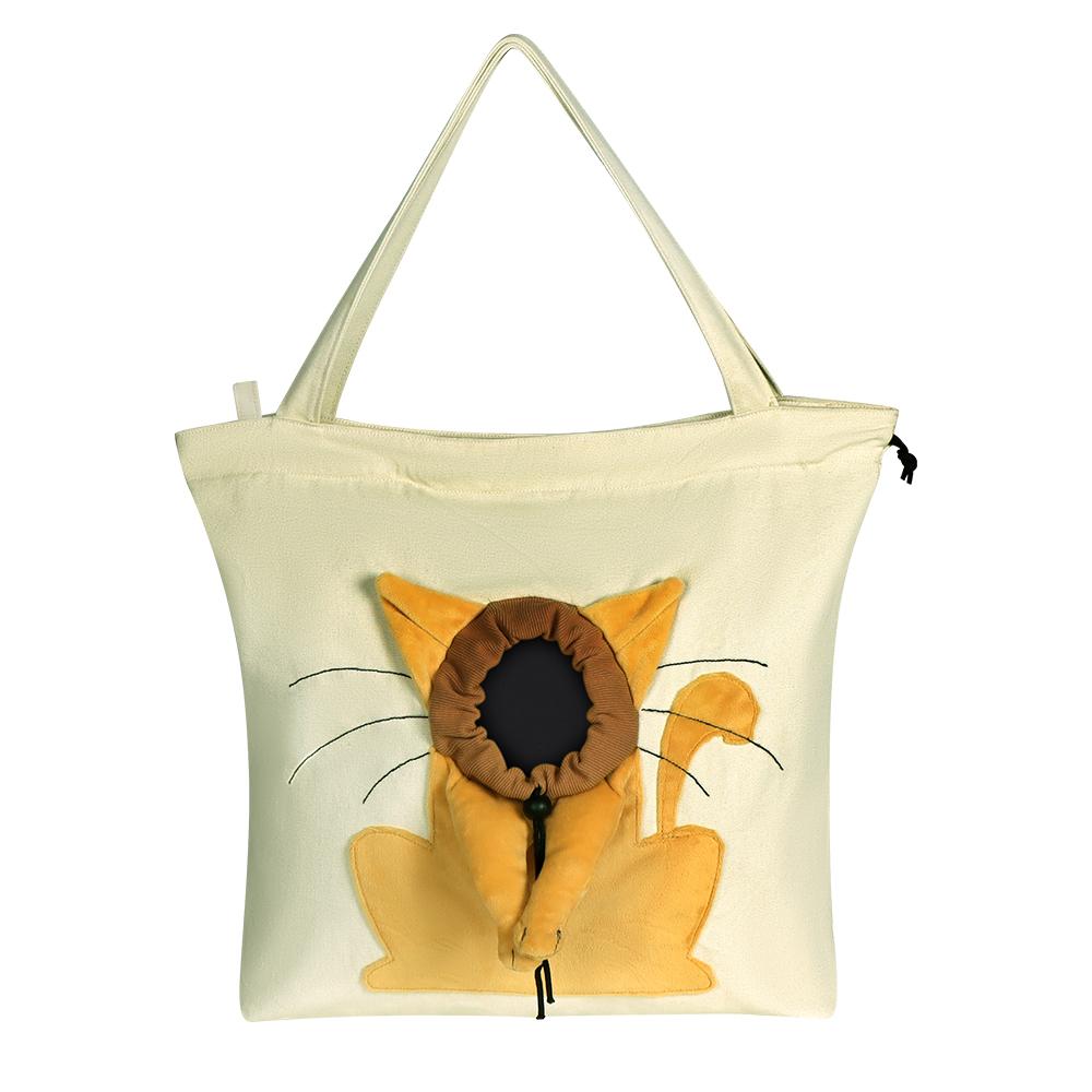 

Pet Canvas Handbag Portable Cat Carrying Bag Soft Pet Carrying Outgoing Travel Pets Handbag With Safety Zippers Pet Carrying Bag L (44x40cm) for 6 kg бежевий