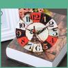 Elegant Retro Round Wooden Wall Clock With Wine Fruit Bread Design For Home Office Bar