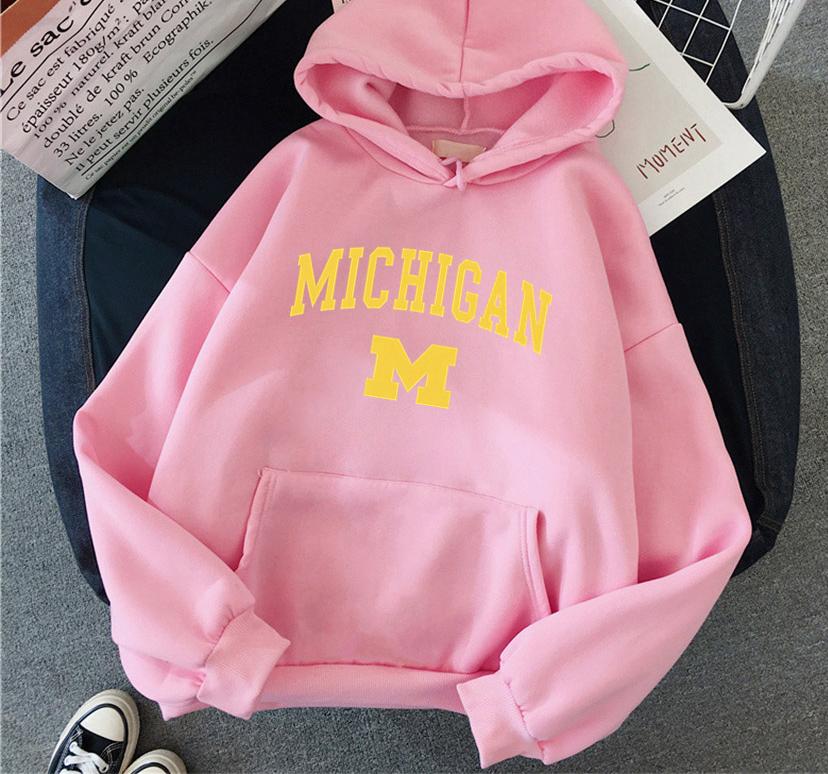 Mode University of Michigan Damen Hoodie Hip Hop Damen Casual Hoodie Neutral Streetwear Harajuku Herren Hoodie