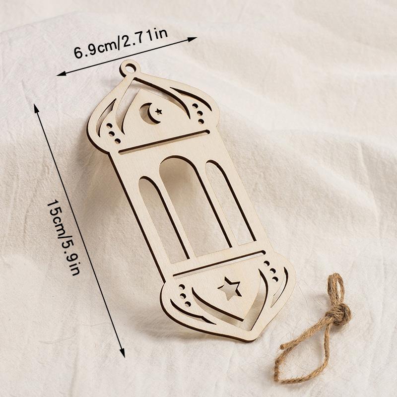Ramadan Star Moon Hanging Ornament Wooden Ramadan Decorations 2026 Islamic Muslims Party Accessories Eid Ramadan Party Supplies
