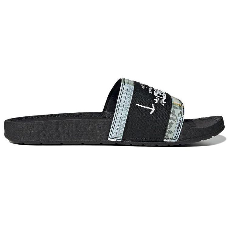 Adidas Originals Adilette Thick Sole Slip-On Non-Slip Slide Sandals Unisex Footwear Black White GX1808