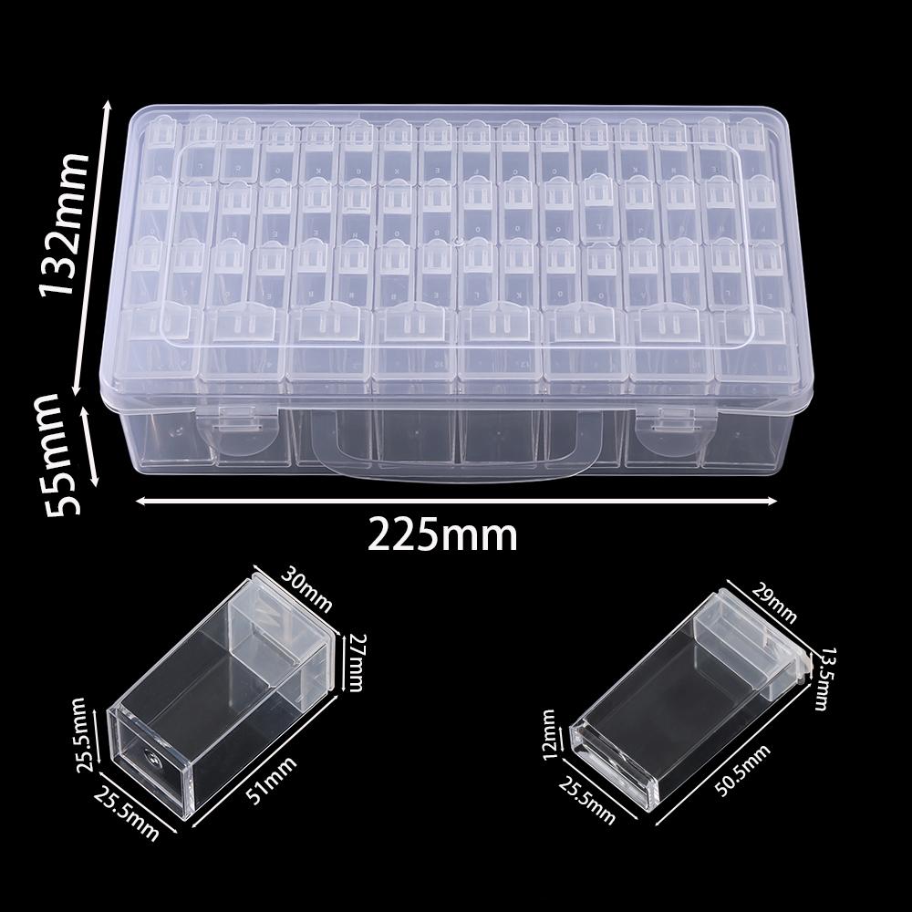 1pc 32/40/42/48/56/64 Slots Plastic Storage Box for DIY Diamond Painting Beads Charms Jewelry Accessories Storage Organizer Box