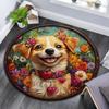 Cute Puppies Round Area Rug,Carpet Rug for Living Room Bedroom Sofa Playroom Decor,Non-slip Floor Mat