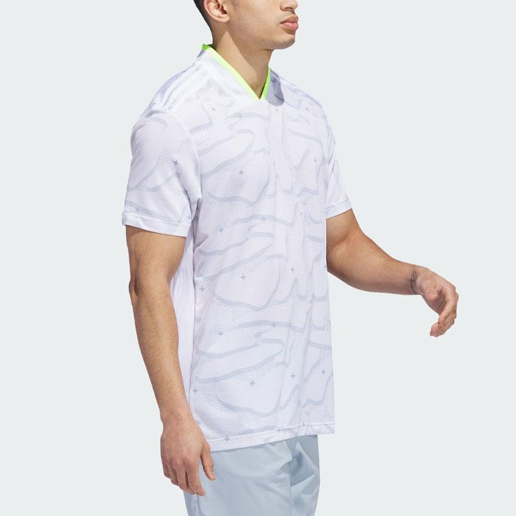 Adidas Adicross Heat.Rdy Polo Shirt Pattern Print Golf Short Sleeve Polo Men tops White IB1964