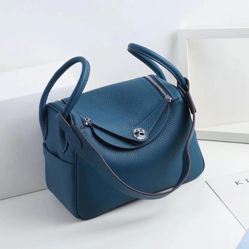 Cross-border Foreign Trade First-layer Cowhide Pillow Bag Fashionable Versatile LD Bag Doctor Bag Large Capacity Underarm Shoulder Bag Women