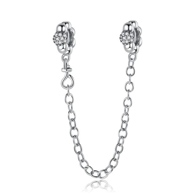 Nový 925 Sterling Silver Sparkling Pav éCrown O Tree Bezpečnostní řetízek Přívěsek Korálky Temperament Náramek Ženy Šperky Dárek