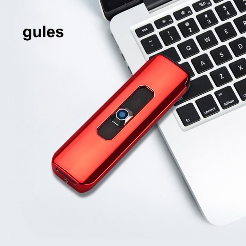 New Windproof Metal USB Lighter Lighter Jet Dual Plasma Arc Lighter Gas Electric Butane Chargeable Pipe Cigar Lig (No Gas)