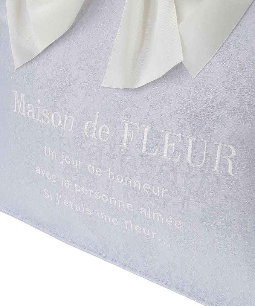 Maison de Fleur Jacquard Ribbon Frill Square Tote Bag, Blue, Size F, 08000628500