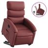 Recliner with Rising Assistance Burgundy Artificial Leather