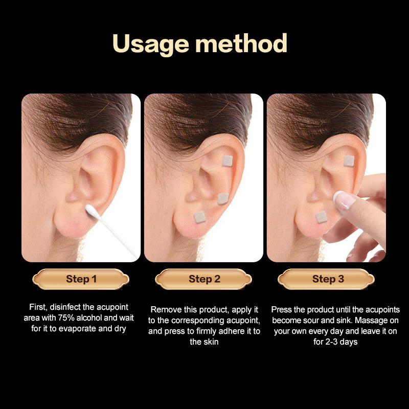 Vaccaria Seed Ear Acupressure Patch, 600pcs for Headache, Stress & Insomnia Relief, Needle-Free Auriculotherapy Kit