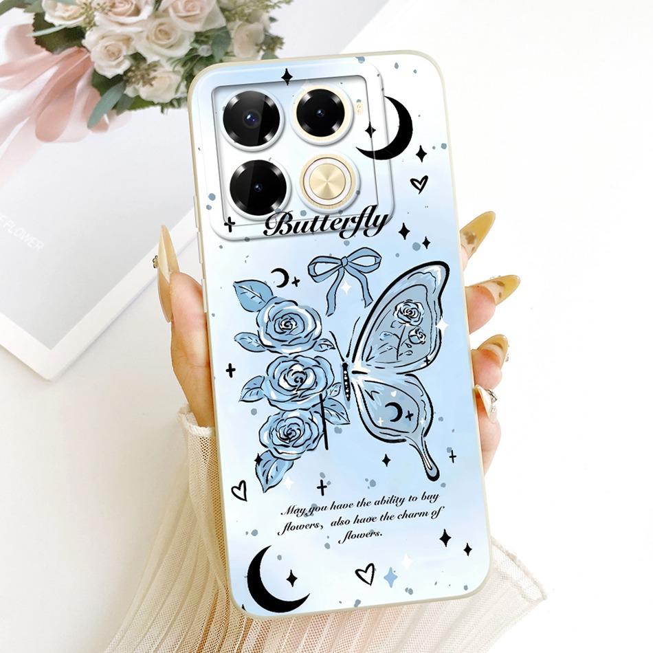 For Infinix Note 40 Pro 4G 5G / Note 40 Pro+ / Note40 X6853 Cute Cat Flower Cartoon Phone Case Soft Silicone Cover Bumpers