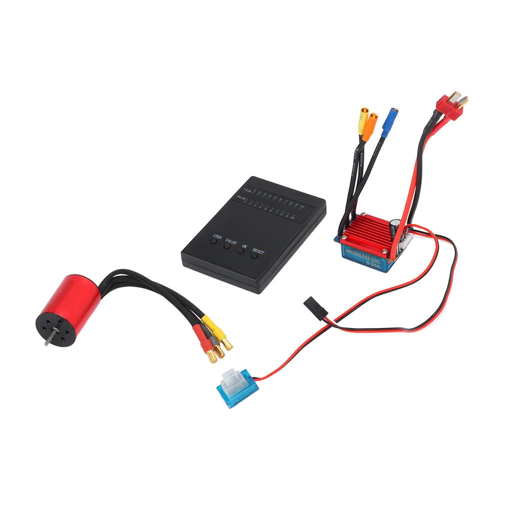 Brushless Motor ESC Kit S2435 4800KV Brushless Motor 25A Brushless ESC for 1/16 1/18 RC Car