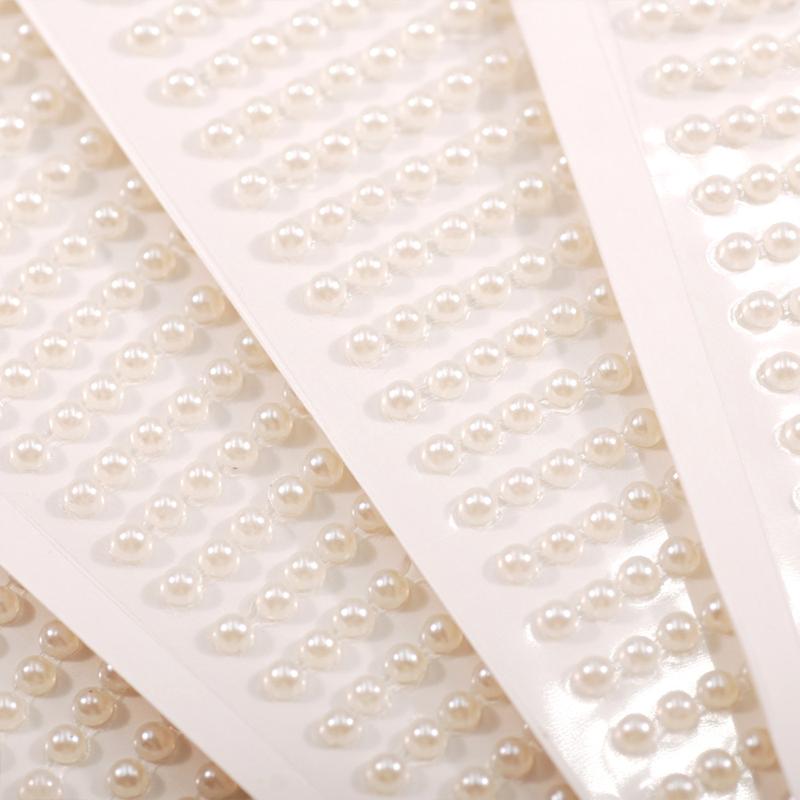 3mm/4mm/5mm/6mm 3D Pearl Face Jewels Eyeshadow Stickers Self Adhesive Face Body Eyebrow Diamond Nail Stickers Bead Decoration