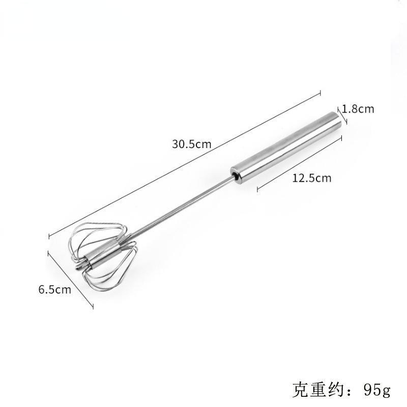 Halbautomatischer Handdruck-Schneebesen, Küchenzubehör aus Edelstahl, Drehende Selbst-Sahne-Utensilien, Manueller Mixer