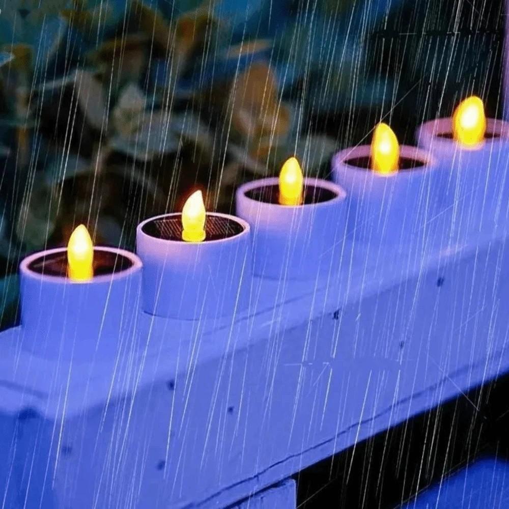 Outdoor-Ready LED Candle Waterproof Flameless Candle Solar Tealight Home Decoration