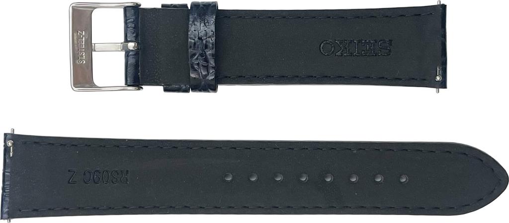 Seiko Watch Strap Band, 18mm, 19mm, 20mm, 22mm, RS09C, Cowhide Leather, Crocodile Embossed, Glazed, Smart Change, Men's, Black, Dark Brown, Navy
