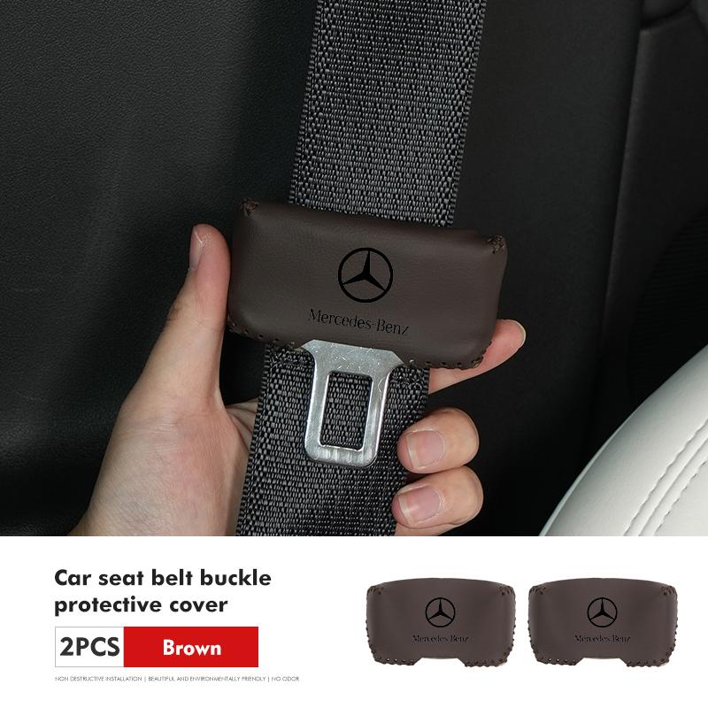 AABHZ1 For Benz Car Logo Seat Belt Buckle Protective Cover Anti-Collision Cover Accessories AMG Exclusive A C E R V Class CLA CLS C180