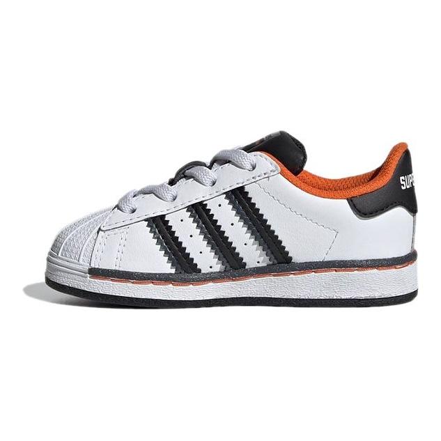 adidas Originals Superstar El Comfortable Versatile Shock Absorbing Low Top Walking Shoes Baby Shoes White Black FV3693