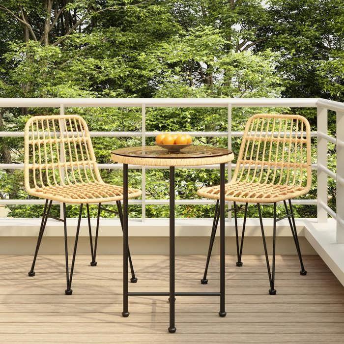VidaXL 3-Piece Garden Dining Set Woven Resin, Patio Set, Garden Bistro Set, Dining Set 3157835